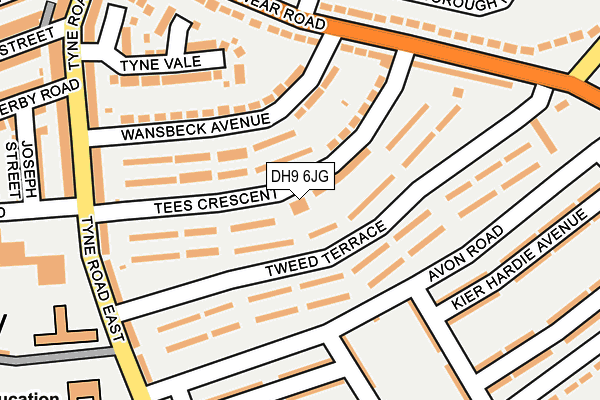 DH9 6JG map - OS OpenMap – Local (Ordnance Survey) DH9 6JG map - OS OpenMap – Local (Ordnance Survey)