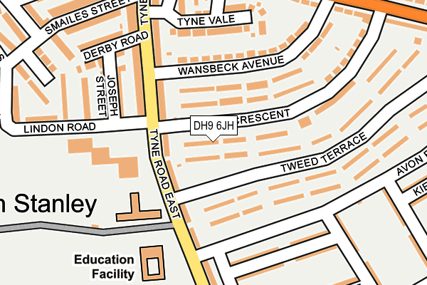DH9 6JH map - OS OpenMap – Local (Ordnance Survey)
