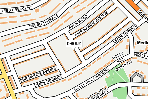 DH9 6JZ map - OS OpenMap – Local (Ordnance Survey)