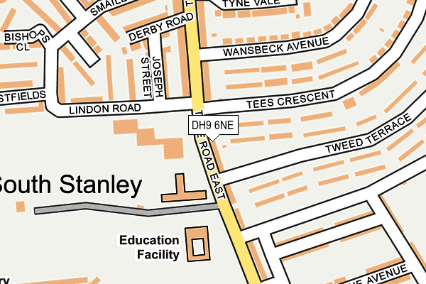 DH9 6NE map - OS OpenMap – Local (Ordnance Survey)
