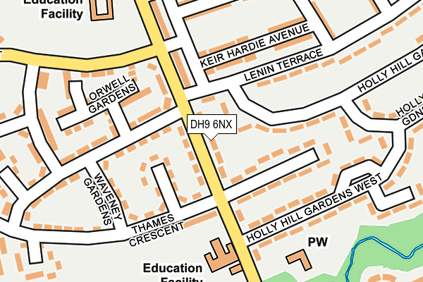 DH9 6NX map - OS OpenMap – Local (Ordnance Survey)