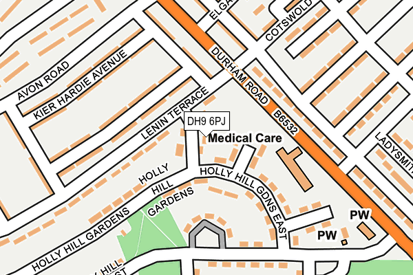 DH9 6PJ map - OS OpenMap – Local (Ordnance Survey)
