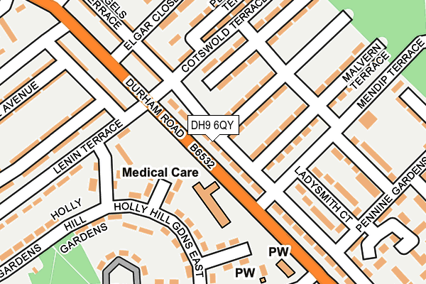 DH9 6QY map - OS OpenMap – Local (Ordnance Survey)