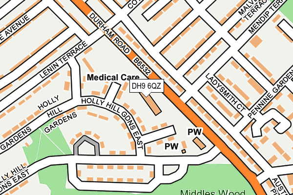 DH9 6QZ map - OS OpenMap – Local (Ordnance Survey)
