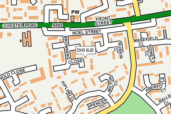 DH9 6UE map - OS OpenMap – Local (Ordnance Survey) DH9 6UE map - OS OpenMap – Local (Ordnance Survey)