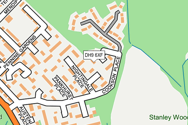 DH9 6XF map - OS OpenMap – Local (Ordnance Survey) DH9 6XF map - OS OpenMap – Local (Ordnance Survey)
