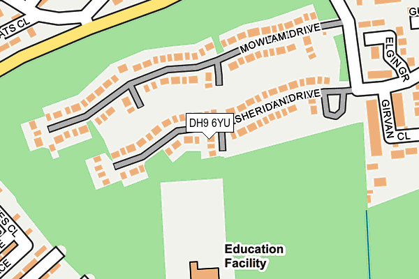 DH9 6YU map - OS OpenMap – Local (Ordnance Survey) DH9 6YU map - OS OpenMap – Local (Ordnance Survey)
