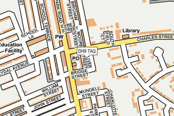 DH9 7AQ map - OS OpenMap – Local (Ordnance Survey) DH9 7AQ map - OS OpenMap – Local (Ordnance Survey)