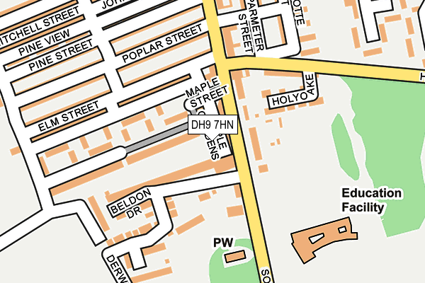 DH9 7HN map - OS OpenMap – Local (Ordnance Survey) DH9 7HN map - OS OpenMap – Local (Ordnance Survey)