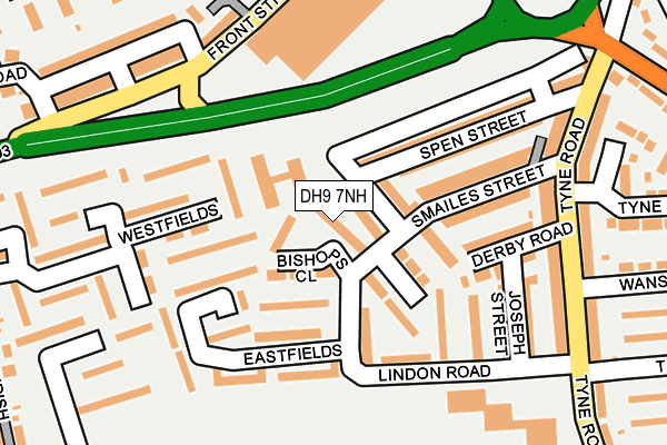 DH9 7NH map - OS OpenMap – Local (Ordnance Survey) DH9 7NH map - OS OpenMap – Local (Ordnance Survey)