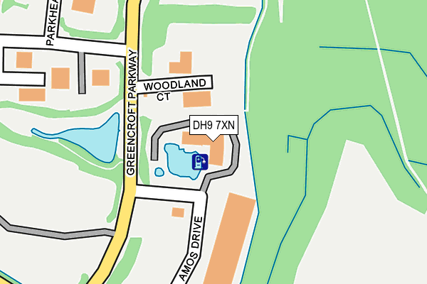 DH9 7XN map - OS OpenMap – Local (Ordnance Survey)