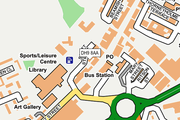DH9 8AA map - OS OpenMap – Local (Ordnance Survey) DH9 8AA map - OS OpenMap – Local (Ordnance Survey)