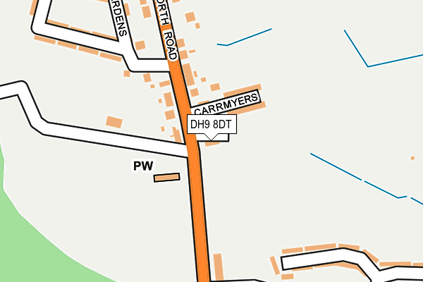 DH9 8DT map - OS OpenMap – Local (Ordnance Survey) DH9 8DT map - OS OpenMap – Local (Ordnance Survey)