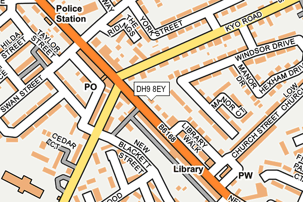 DH9 8EY map - OS OpenMap – Local (Ordnance Survey)