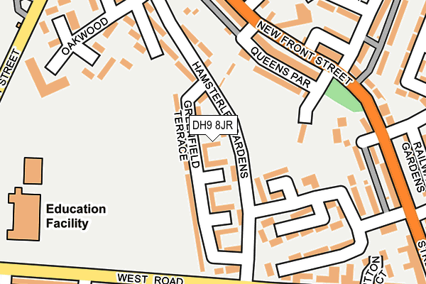 DH9 8JR map - OS OpenMap – Local (Ordnance Survey) DH9 8JR map - OS OpenMap – Local (Ordnance Survey)