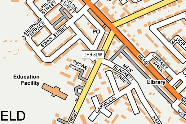 DH9 8LW map - OS OpenMap – Local (Ordnance Survey) DH9 8LW map - OS OpenMap – Local (Ordnance Survey)