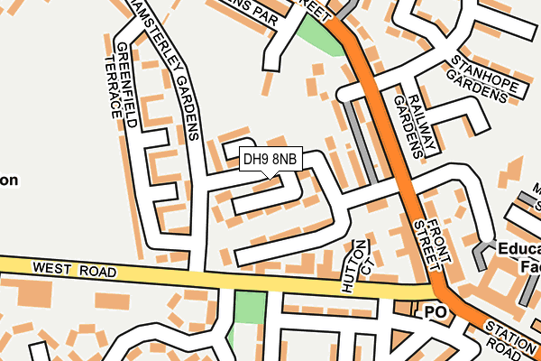 DH9 8NB map - OS OpenMap – Local (Ordnance Survey) DH9 8NB map - OS OpenMap – Local (Ordnance Survey)