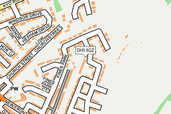 DH9 8QZ map - OS OpenMap – Local (Ordnance Survey) DH9 8QZ map - OS OpenMap – Local (Ordnance Survey)