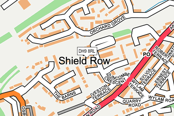 DH9 8RL map - OS OpenMap – Local (Ordnance Survey) DH9 8RL map - OS OpenMap – Local (Ordnance Survey)