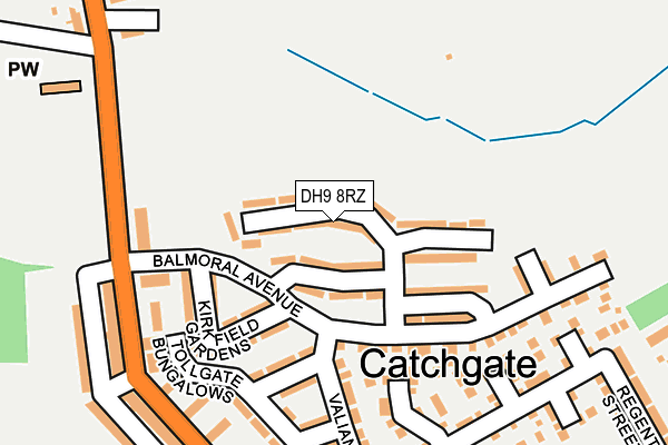 DH9 8RZ map - OS OpenMap – Local (Ordnance Survey) DH9 8RZ map - OS OpenMap – Local (Ordnance Survey)