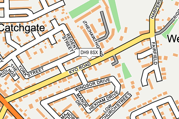 DH9 8SX map - OS OpenMap – Local (Ordnance Survey)