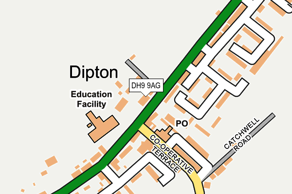DH9 9AG map - OS OpenMap – Local (Ordnance Survey) DH9 9AG map - OS OpenMap – Local (Ordnance Survey)