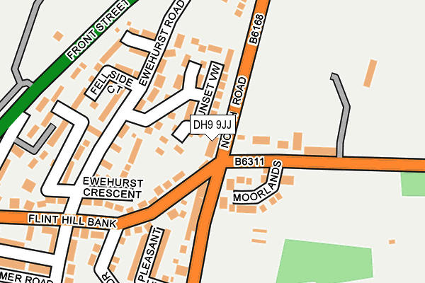 DH9 9JJ map - OS OpenMap – Local (Ordnance Survey)