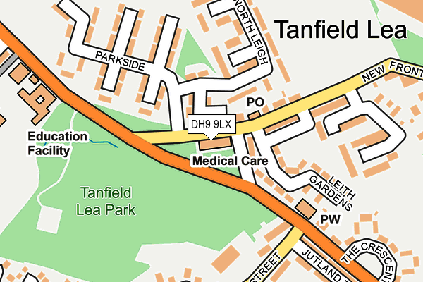 DH9 9LX map - OS OpenMap – Local (Ordnance Survey) DH9 9LX map - OS OpenMap – Local (Ordnance Survey)