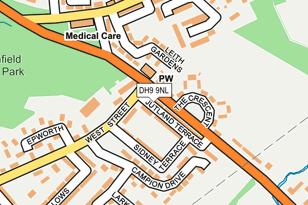 DH9 9NL map - OS OpenMap – Local (Ordnance Survey) DH9 9NL map - OS OpenMap – Local (Ordnance Survey)