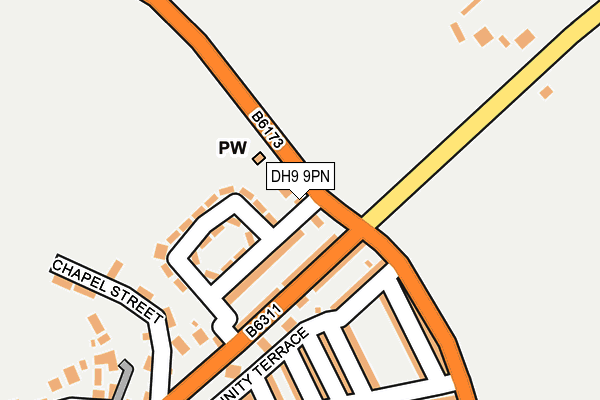 DH9 9PN map - OS OpenMap – Local (Ordnance Survey) DH9 9PN map - OS OpenMap – Local (Ordnance Survey)