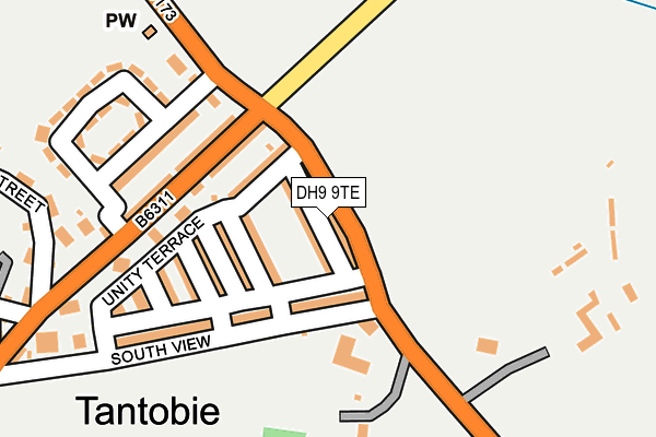 DH9 9TE map - OS OpenMap – Local (Ordnance Survey) DH9 9TE map - OS OpenMap – Local (Ordnance Survey)