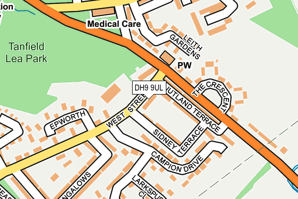 DH9 9UL map - OS OpenMap – Local (Ordnance Survey) DH9 9UL map - OS OpenMap – Local (Ordnance Survey)