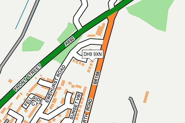 DH9 9XN map - OS OpenMap – Local (Ordnance Survey) DH9 9XN map - OS OpenMap – Local (Ordnance Survey)