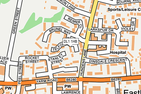 DL1 1HB map - OS OpenMap – Local (Ordnance Survey) DL1 1HB map - OS OpenMap – Local (Ordnance Survey)