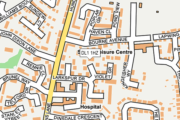 DL1 1HZ map - OS OpenMap – Local (Ordnance Survey) DL1 1HZ map - OS OpenMap – Local (Ordnance Survey)