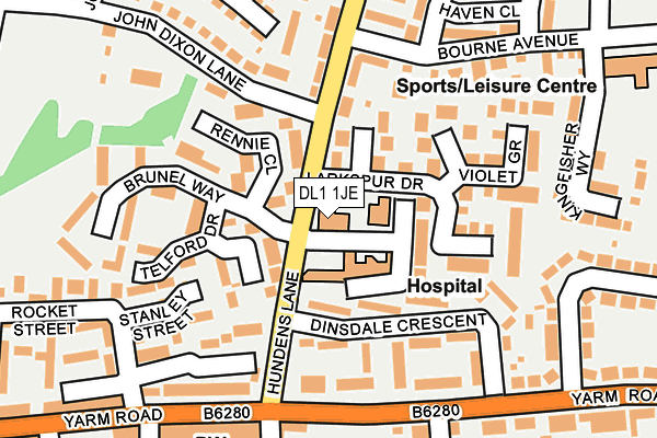 DL1 1JE map - OS OpenMap – Local (Ordnance Survey) DL1 1JE map - OS OpenMap – Local (Ordnance Survey)