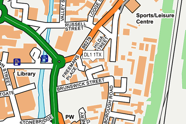 DL1 1TX map - OS OpenMap – Local (Ordnance Survey) DL1 1TX map - OS OpenMap – Local (Ordnance Survey)