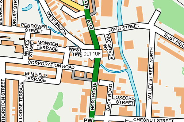DL1 1UF map - OS OpenMap – Local (Ordnance Survey)
