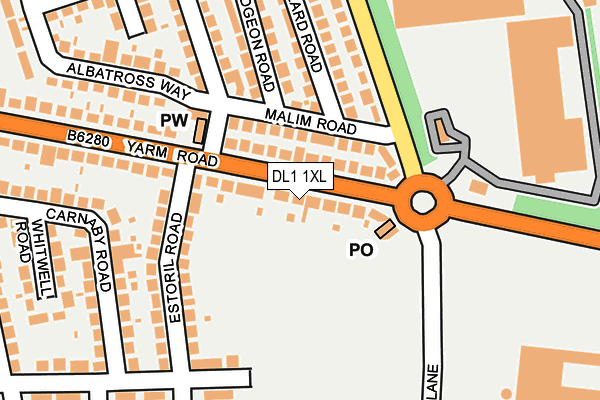 DL1 1XL map - OS OpenMap – Local (Ordnance Survey) DL1 1XL map - OS OpenMap – Local (Ordnance Survey)