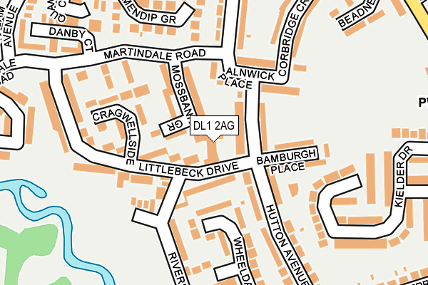 DL1 2AG map - OS OpenMap – Local (Ordnance Survey) DL1 2AG map - OS OpenMap – Local (Ordnance Survey)