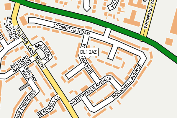 DL1 2AZ map - OS OpenMap – Local (Ordnance Survey) DL1 2AZ map - OS OpenMap – Local (Ordnance Survey)