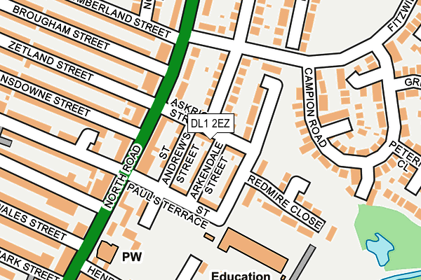 DL1 2EZ map - OS OpenMap – Local (Ordnance Survey) DL1 2EZ map - OS OpenMap – Local (Ordnance Survey)