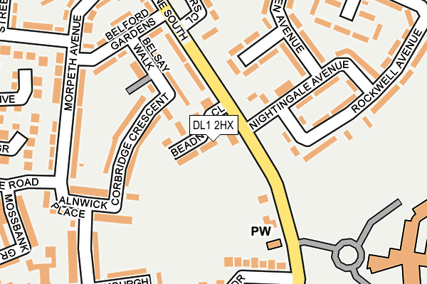 DL1 2HX map - OS OpenMap – Local (Ordnance Survey) DL1 2HX map - OS OpenMap – Local (Ordnance Survey)