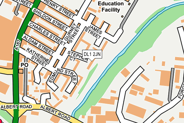 DL1 2JN map - OS OpenMap – Local (Ordnance Survey) DL1 2JN map - OS OpenMap – Local (Ordnance Survey)