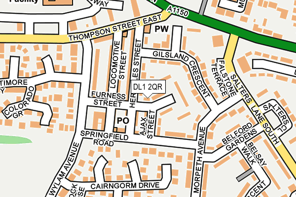 DL1 2QR map - OS OpenMap – Local (Ordnance Survey) DL1 2QR map - OS OpenMap – Local (Ordnance Survey)