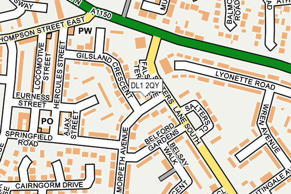 DL1 2QY map - OS OpenMap – Local (Ordnance Survey) DL1 2QY map - OS OpenMap – Local (Ordnance Survey)