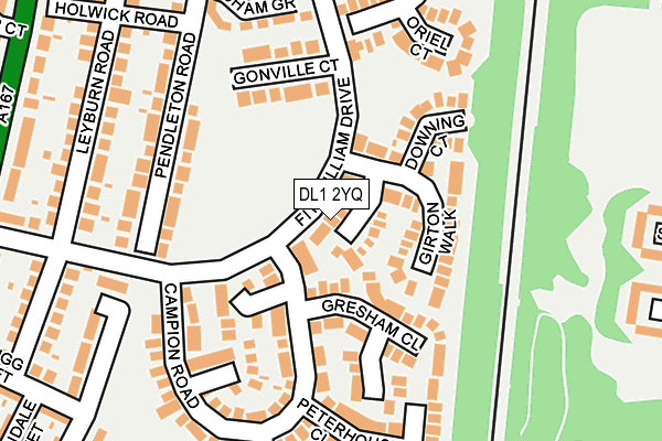 DL1 2YQ map - OS OpenMap – Local (Ordnance Survey) DL1 2YQ map - OS OpenMap – Local (Ordnance Survey)