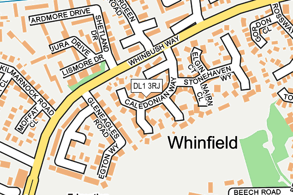 DL1 3RJ map - OS OpenMap – Local (Ordnance Survey)