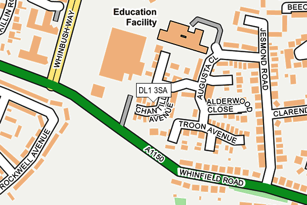 DL1 3SA map - OS OpenMap – Local (Ordnance Survey) DL1 3SA map - OS OpenMap – Local (Ordnance Survey)