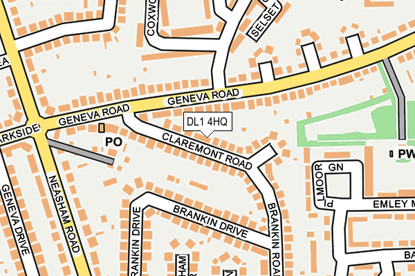 DL1 4HQ map - OS OpenMap – Local (Ordnance Survey) DL1 4HQ map - OS OpenMap – Local (Ordnance Survey)